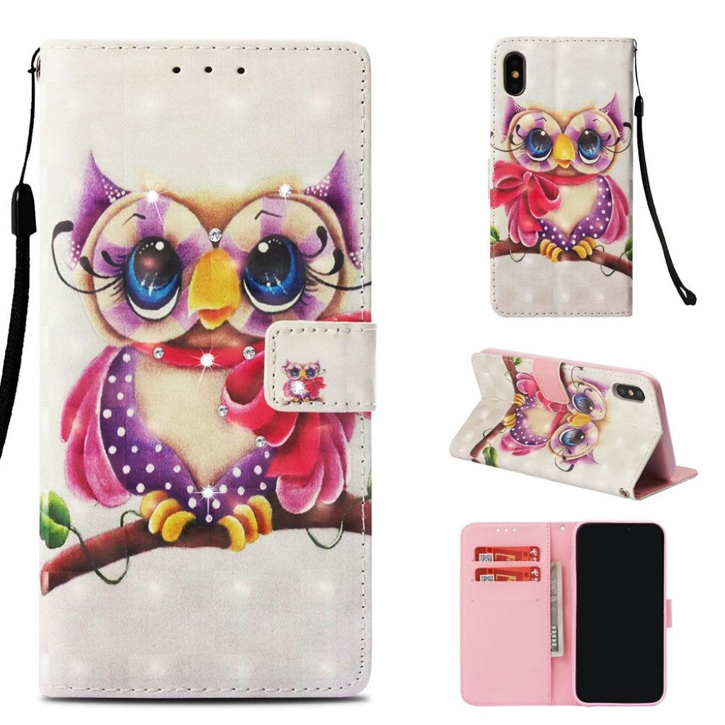 Rhinestone læder-etui til iPhone XS Max