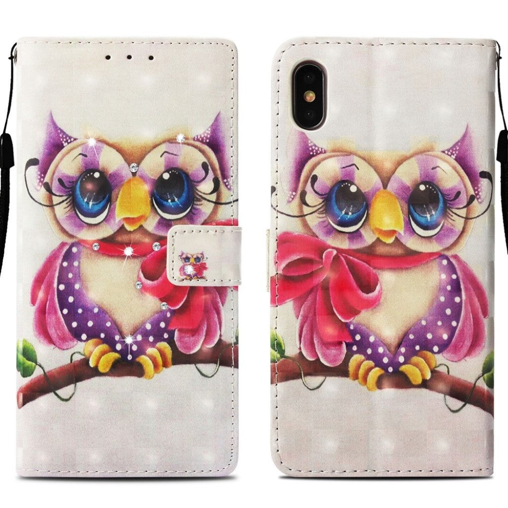 Rhinestone læder-etui til iPhone XS Max